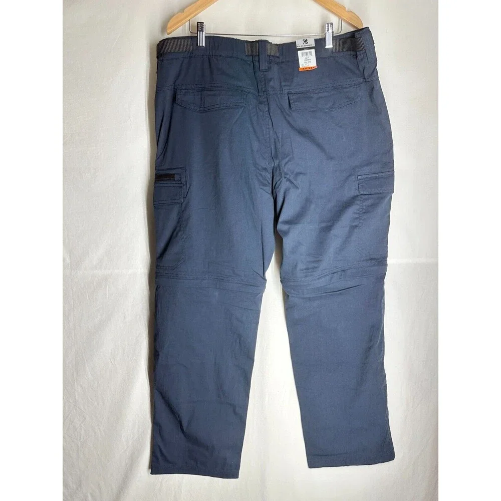 BC Clothing Convertible Stretch Cargo Hiking Pants/Shorts Zip Pocket 2XL X 32